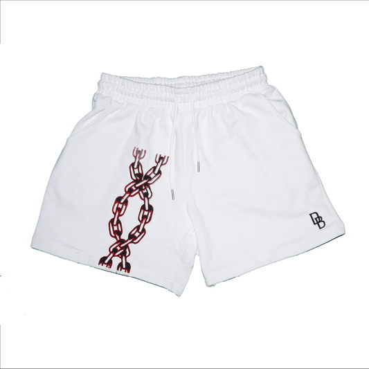 WHITE CHAIN SHORTS