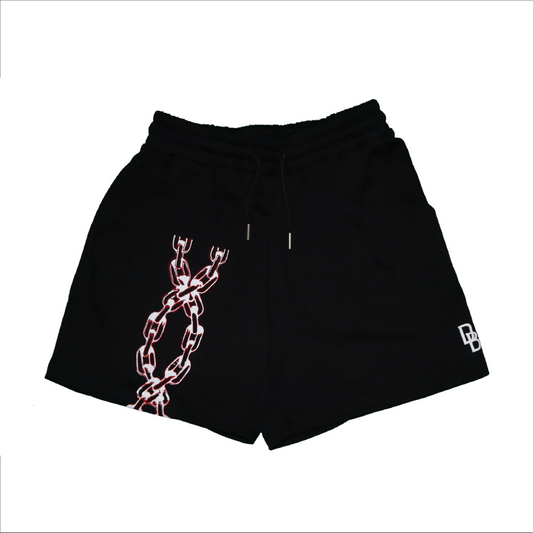 BLACK CHAIN SHORTS